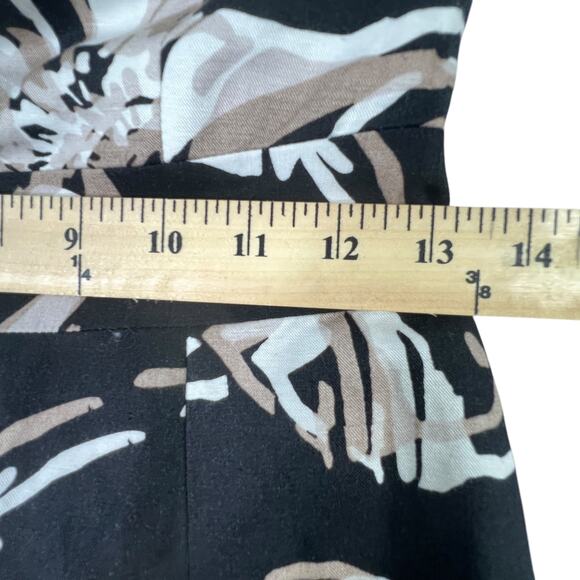Banana Republic Strapless Floral Dress Linen Blend Black Size 0 Cocktail Chic - Picture 14 of 15